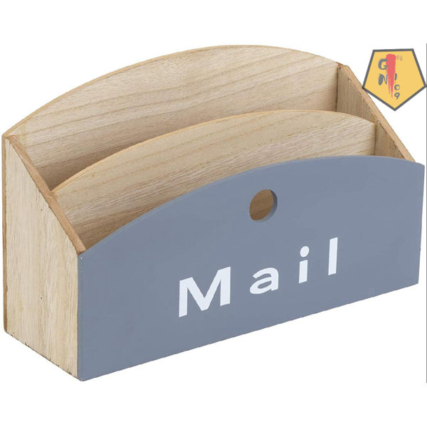 GN109 Mail Organizer Countertop With Mail Opener; Wood Mail